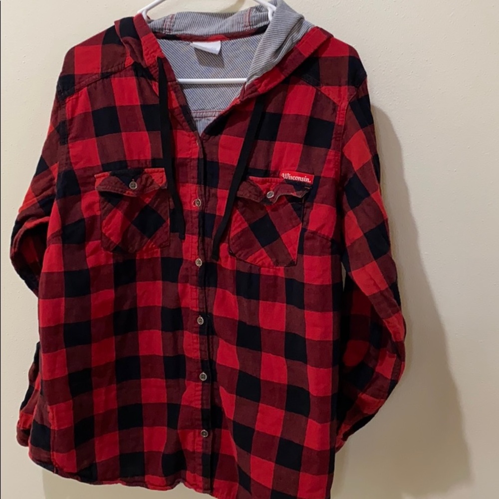 Wisconsin Columbia hoodie flannel